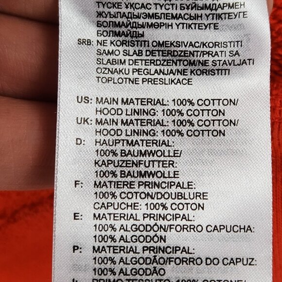 Adidas Sweater Mens Large Orange Trefoil Hoodie RYV Hooded Sweatshirt Originals - Picture 10 of 12